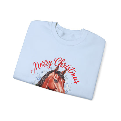 Merry Christmas Horse Girl Sweatshirt, Horse Lover Christmas Crewneck, Equestrian Gift