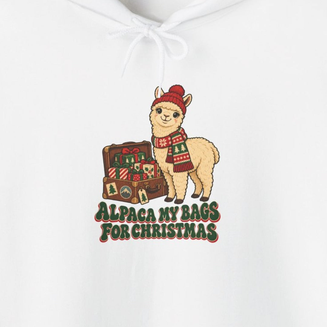 Alpaca My Bags for Christmas Hoodie, Alpaca Christmas Hoodie lifestyle