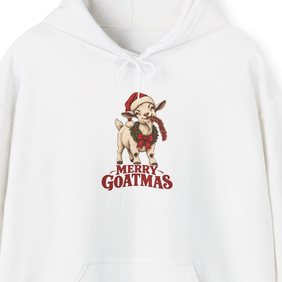 Merry Goatmas Christmas Goat Hoodie, Goat Christmas Hoodie lifestyle