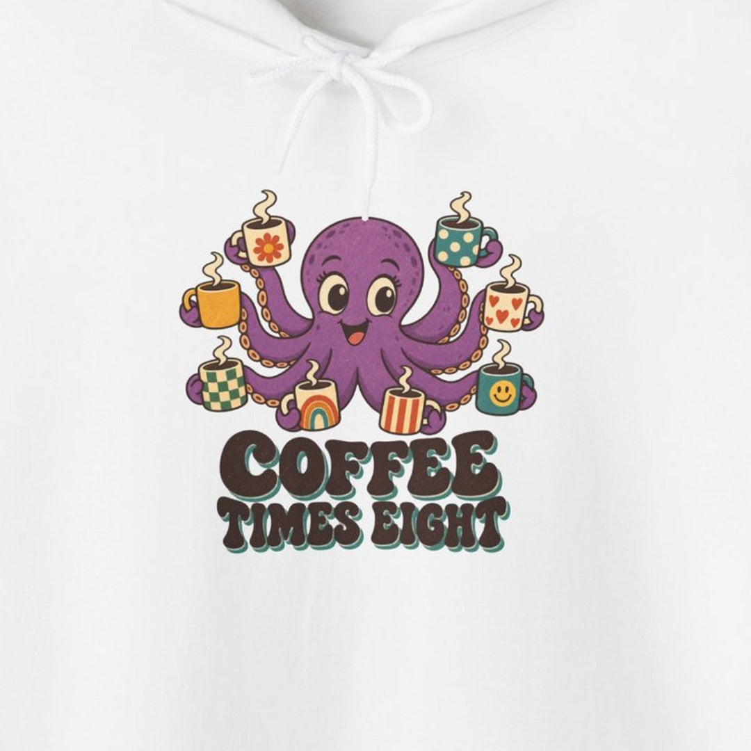 Coffee Times Eight Octopus Hoodie, Octopus Coffee Hoodie lifestyle