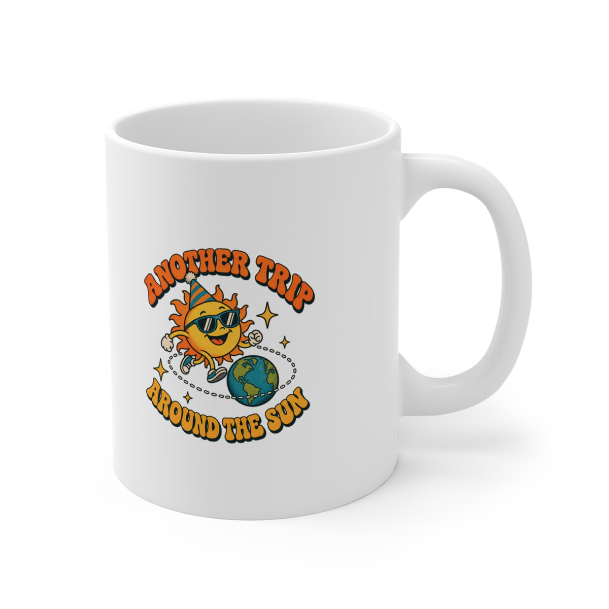 Another Trip Around the Sun Mug, Retro Birthday Coffee Mug 11oz lifestyle