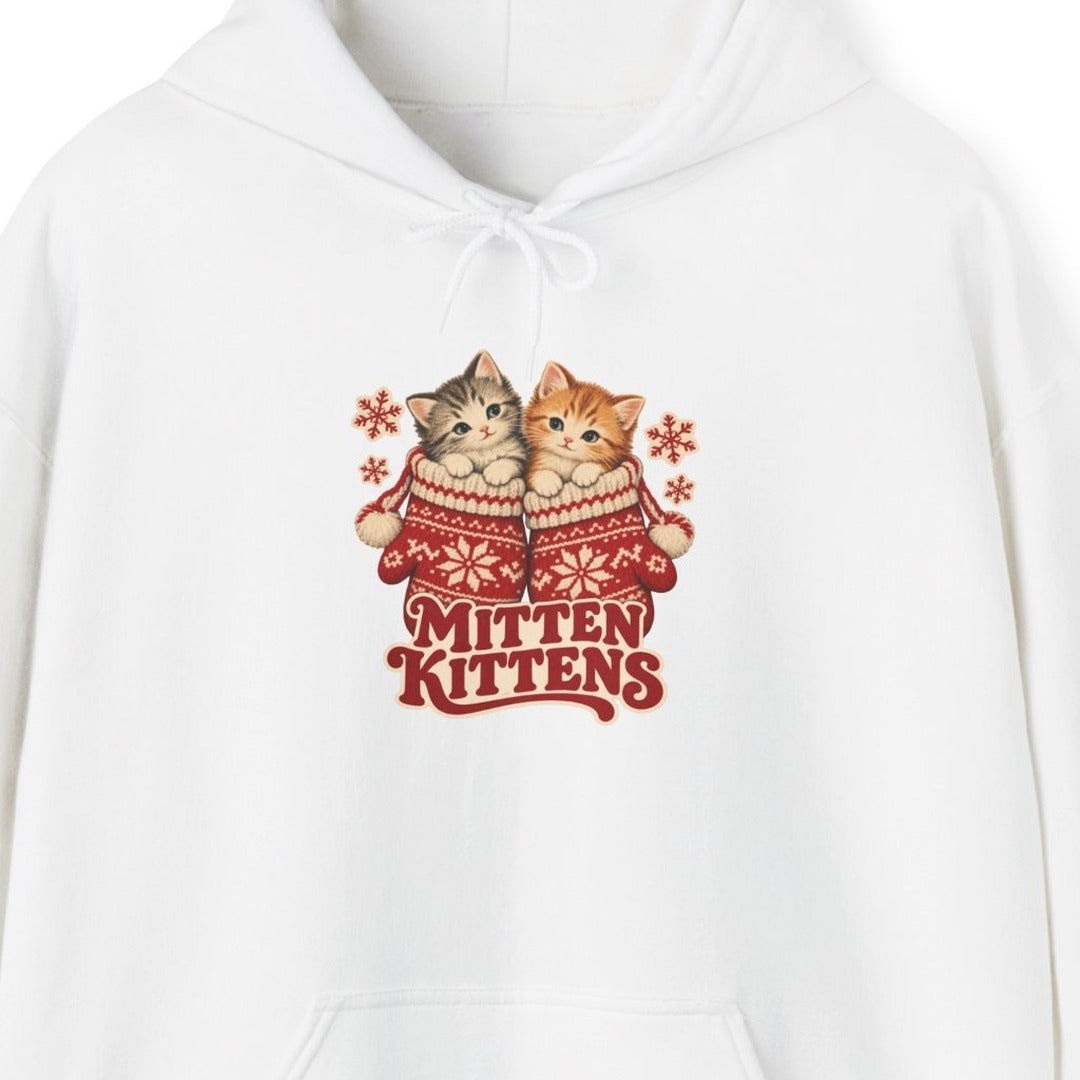 Mitten Kittens Cute Winter Cats Hoodie, Winter Kittens Hoodie lifestyle