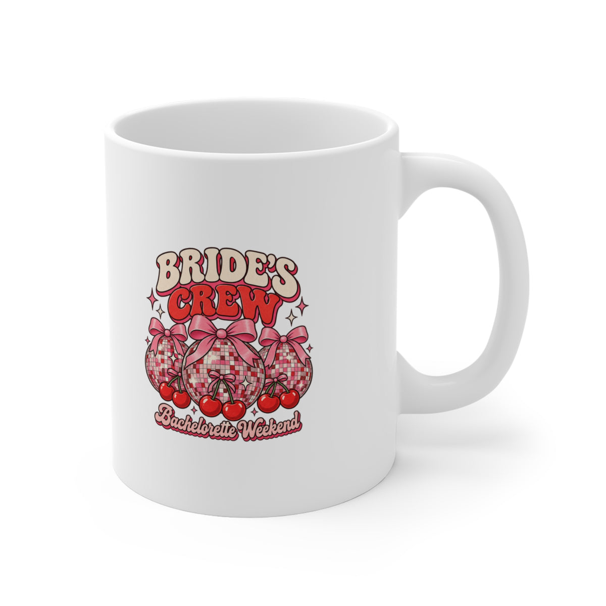 Bride's Crew Bachelorette Weekend Disco Balls Mug, Bachelorette Party Coffee Mug 11oz lifestyle
