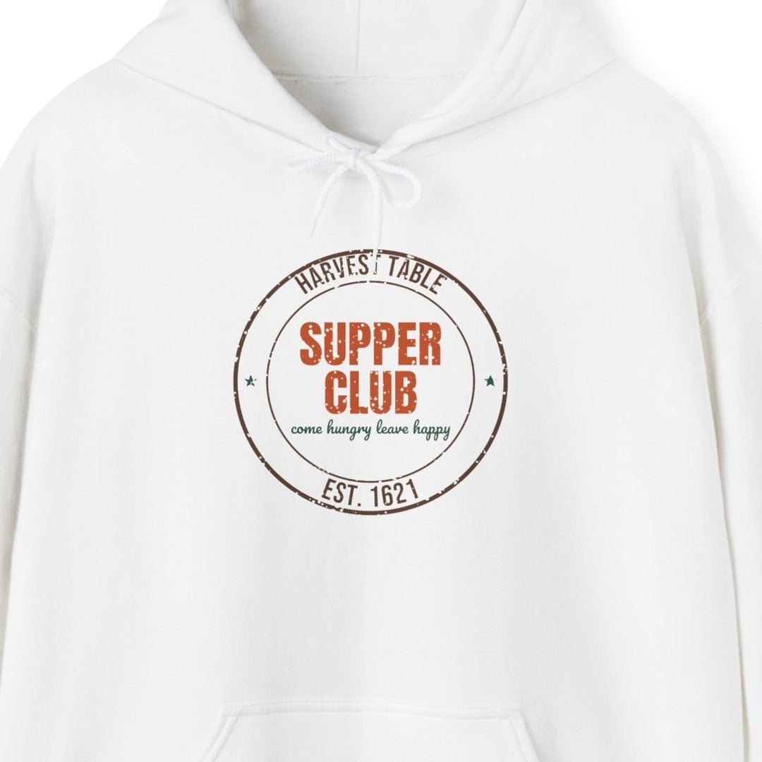 Harvest Table Supper Club Est. 1621 Hoodie, Vintage Thanksgiving Hoodie lifestyle