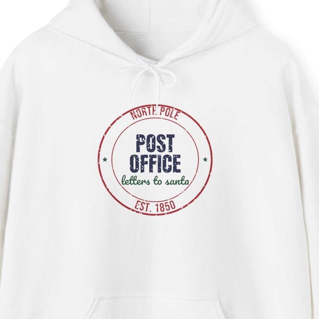 North Pole Post Office Letters to Santa Est. 1850 Hoodie, Vintage Christmas Hoodie lifestyle