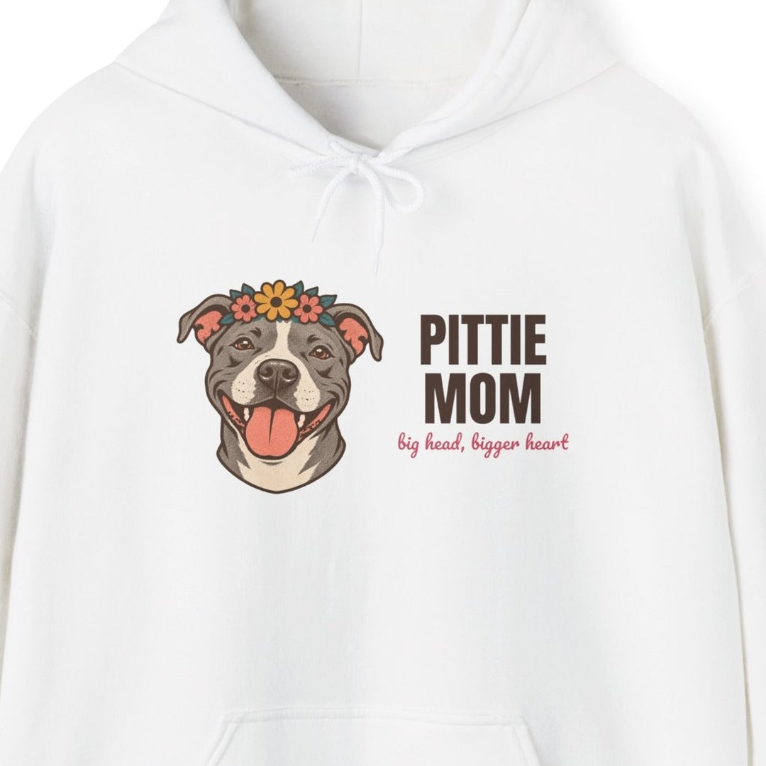 Pittie Mom Big Head Bigger Heart Hoodie, Vintage Pittie Mom Hoodie lifestyle