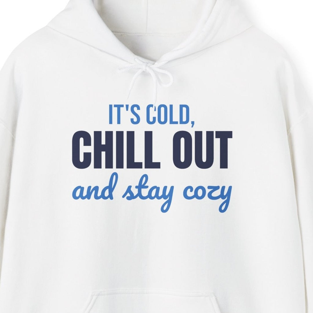 It's Cold Chill Out and Stay Cozy Hoodie, Cute Winter Hoodie lifestyle