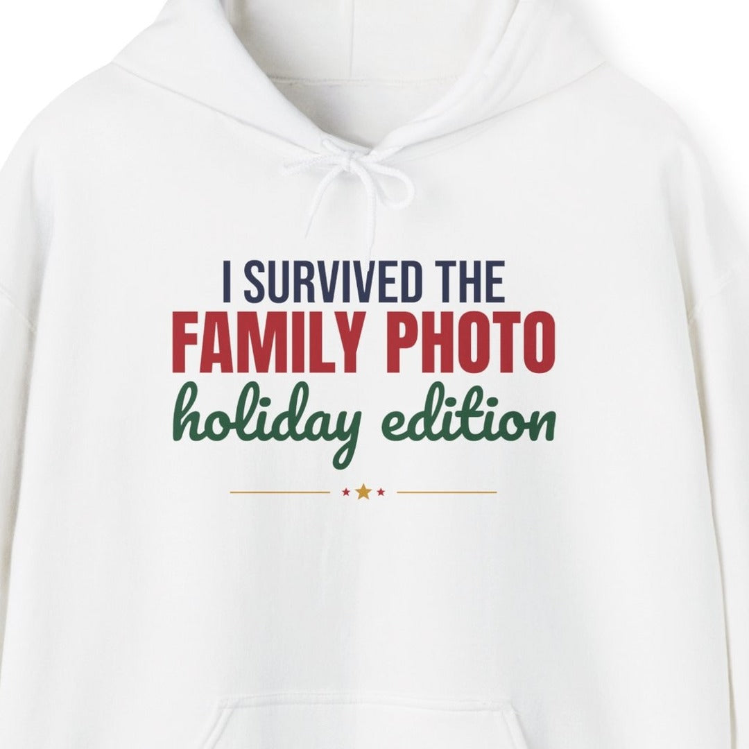 I Survived the Family Photo Holiday Edition Hoodie, Family Christmas Hoodie lifestyle