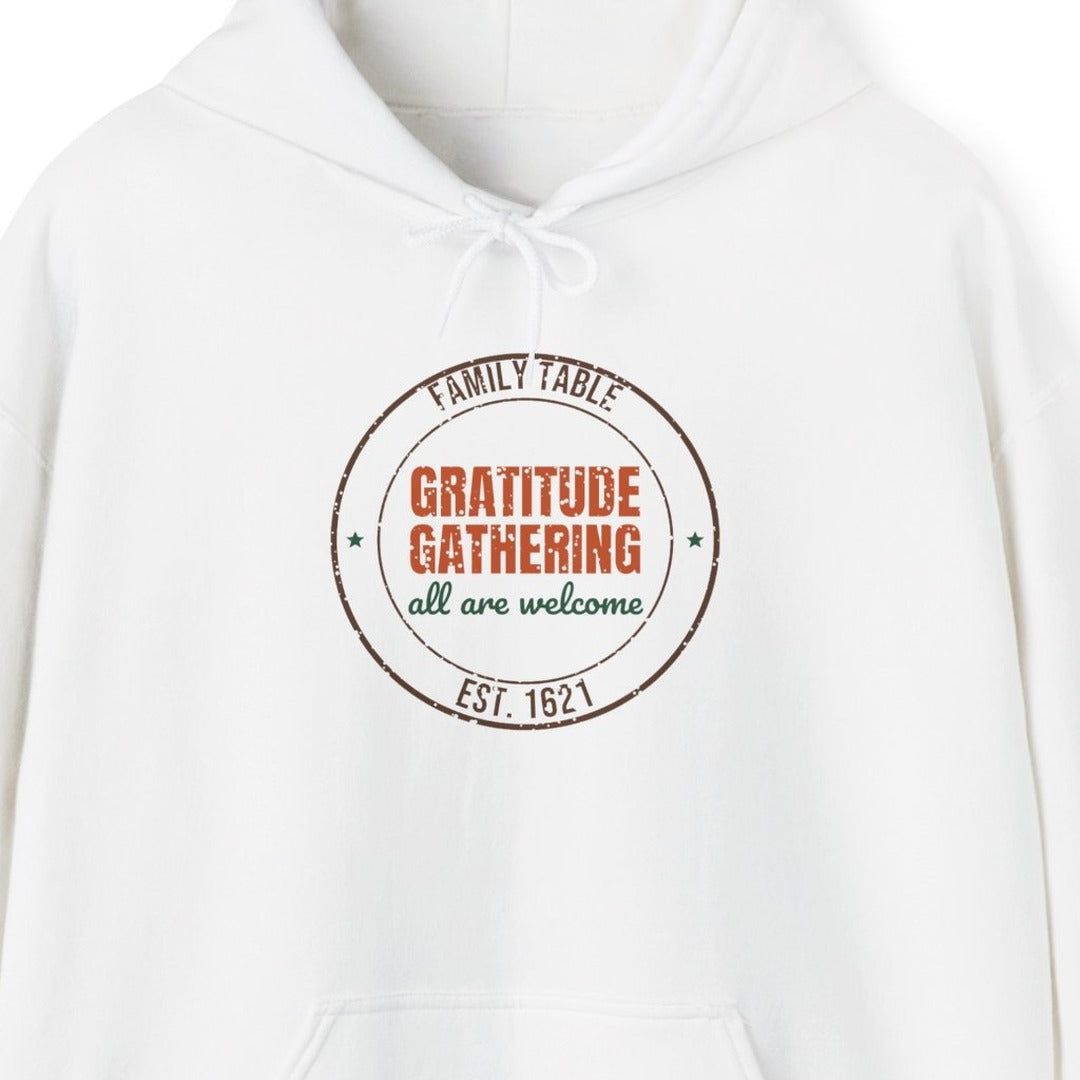 Family Table Gratitude Gathering Est. 1621 Hoodie, Vintage Thanksgiving Hoodie lifestyle