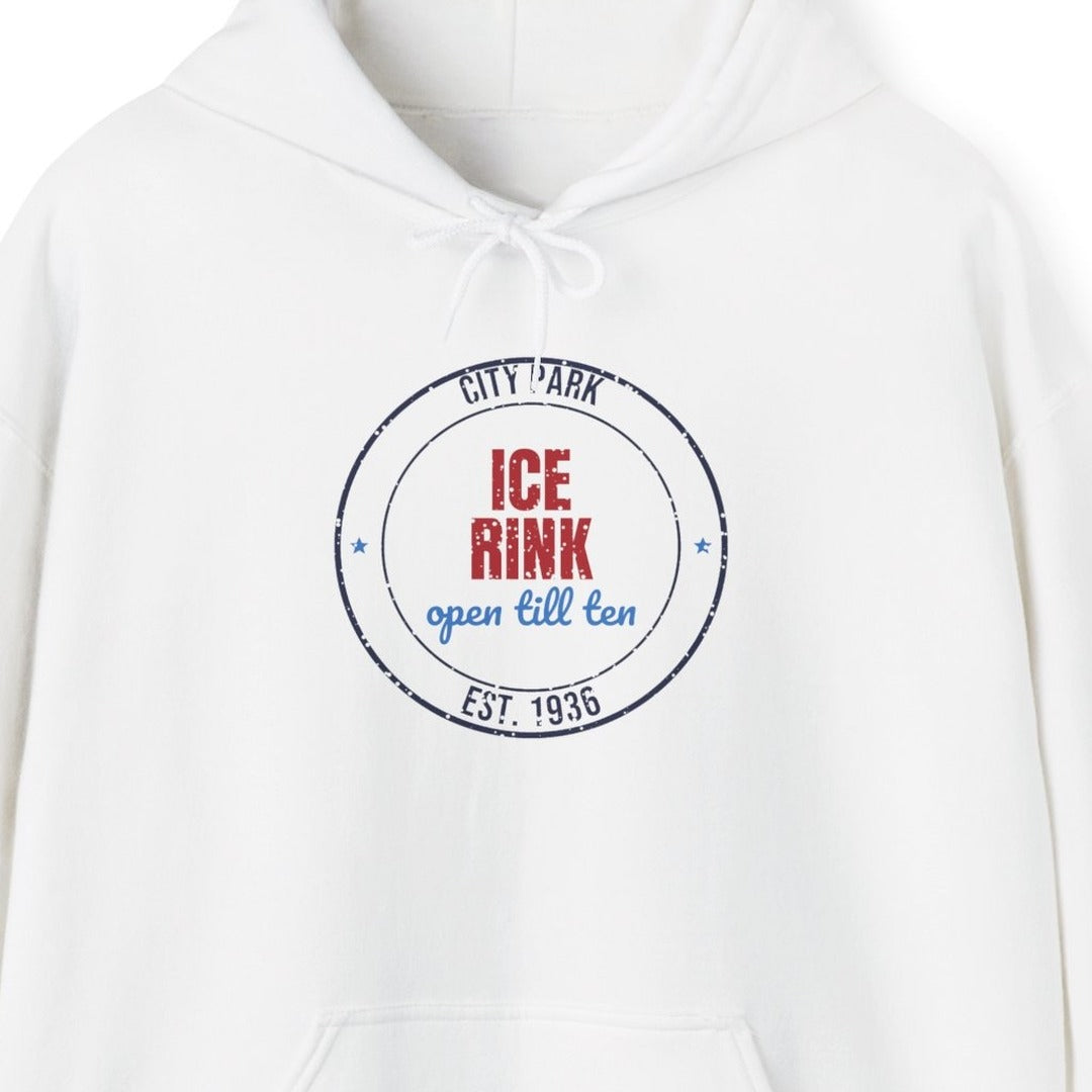 City Park Ice Rink Open Till Ten Est. 1936 Hoodie, Vintage Winter Hoodie lifestyle