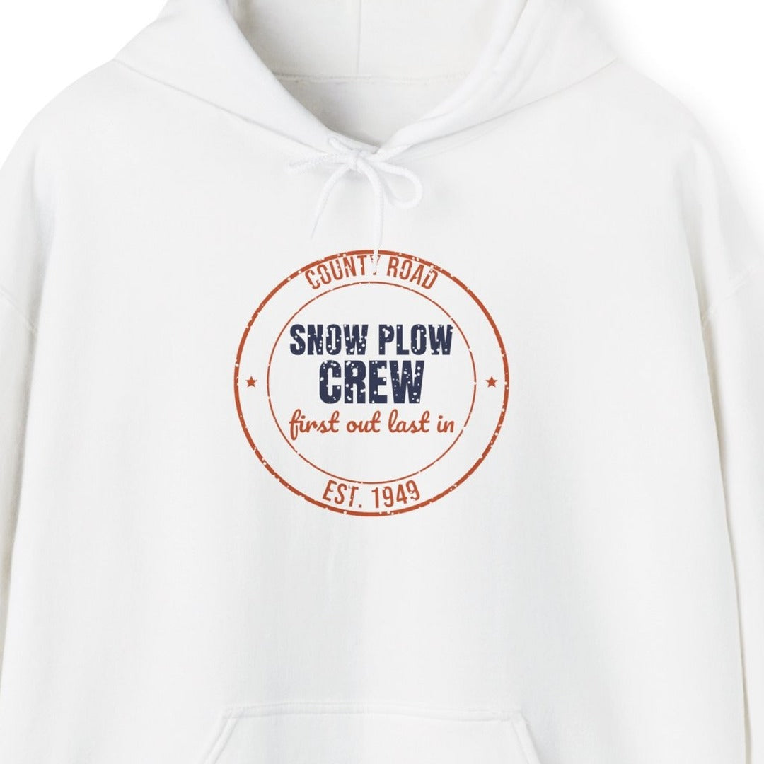 County Road Snow Plow Crew Est. 1949 Hoodie, Vintage Winter Hoodie lifestyle