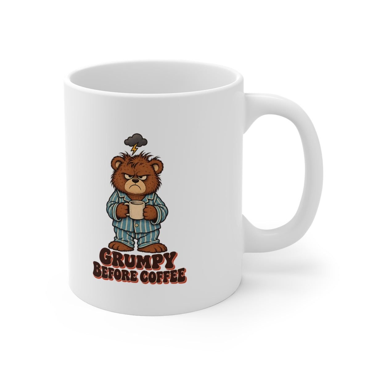 Grumpy Before Coffee Bear Mug, Funny Coffee Bear Coffee Mug 11oz lifestyle