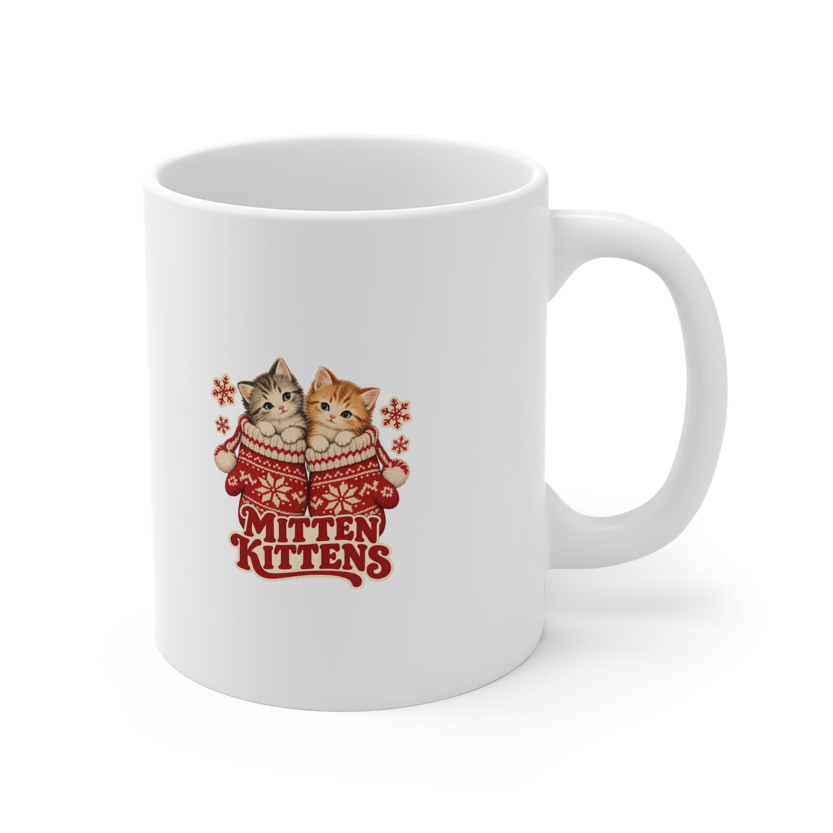 Mitten Kittens Cute Winter Cats Mug, Winter Kittens Coffee Mug 11oz lifestyle