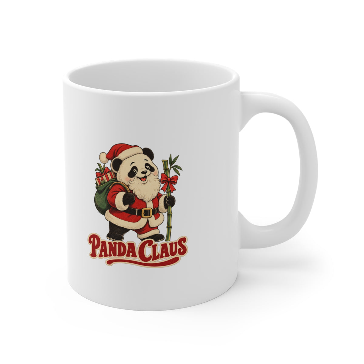 Panda Claus Christmas Panda Mug, Panda Christmas Coffee Mug 11oz lifestyle