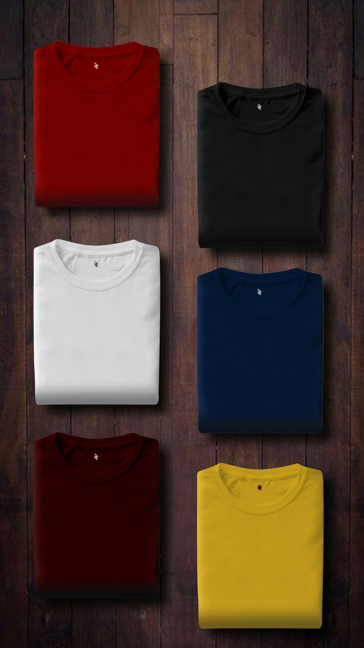 Colorful folded t-shirts